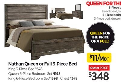Nathan Queen or Full 3-Piece Bed