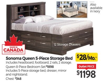 Sonoma Queen 5-Piece Storage Bed