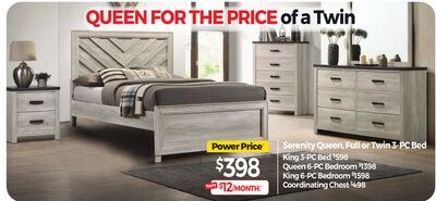 Serenity Queen, Full or Twin 3-PC Bed