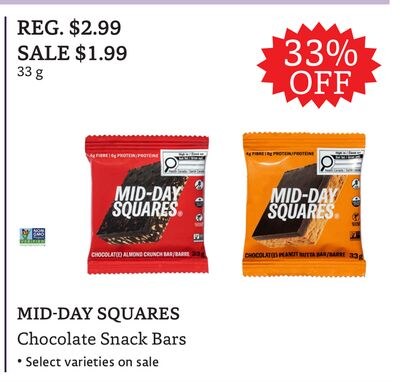 MID-DAY SQUARES Chocolate Snack Bars