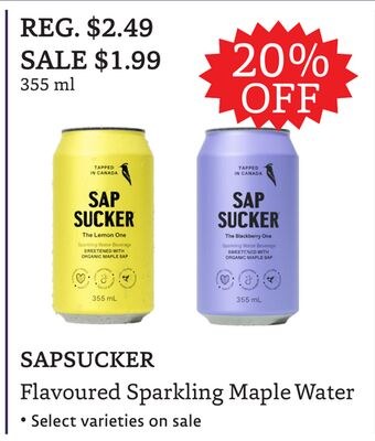 SAPSUCKER Flavoured Sparkling Maple Water