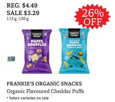 FRANKIE'S ORGANIC SNACKS Organic Flavoured Ched…
