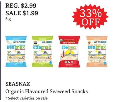SEASNAX Organic Flavoured Seaweed Snacks