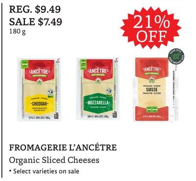 FROMAGERIE L'ANCÉTRE Organic Sliced Cheeses
