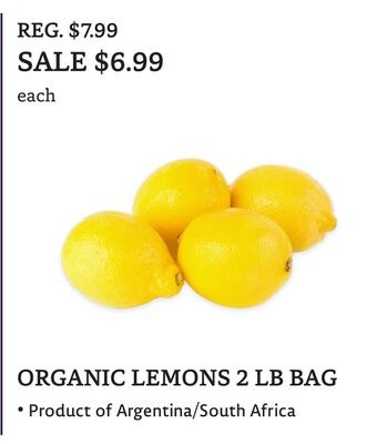 ORGANIC LEMONS 2 LB BAG