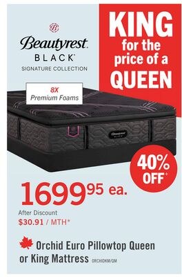 Beautyrest Black Signature Orchid Euro Pillowto…