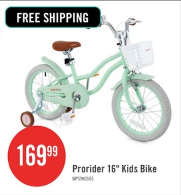 Prorider 16" Kids Bike Toddler Adjustable Bicyc…