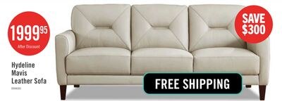 Hydeline Mavis Leather Sofa - Vanilla