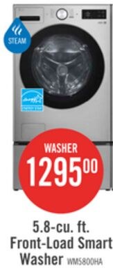 LG 5.8 Cu. Ft. Smart Front-Load High-Efficiency…