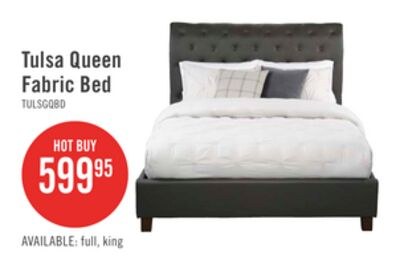 Tulsa Upholstered Platform Bed in Grey Vegan-Le…