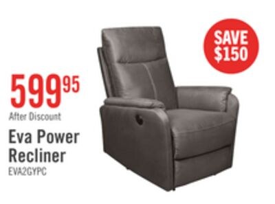 Eva 29.5" Faux Suede Power Reclining Chair - Da…