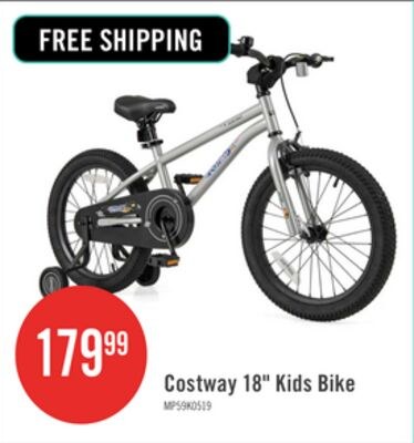Costway 18-inch Kid's Bike For 4-8 Years Old Wi…