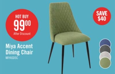 Miya Dining Chair with Polyester Fabric, Metal …