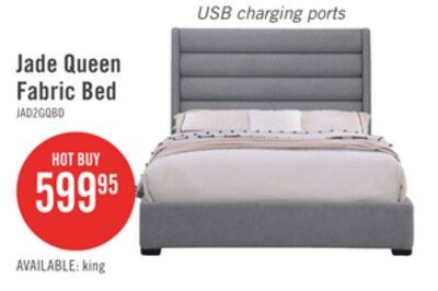 Jade Upholstered Platform Bed with USB Ports in…