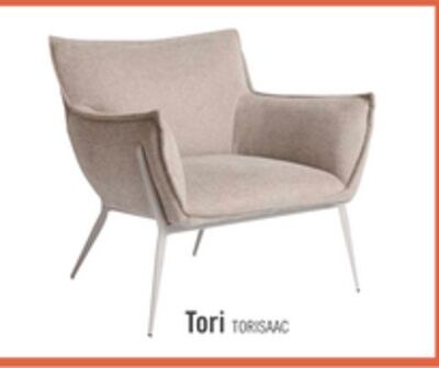 Tori 32.68" Fabric Accent Chair with Metal Fram…