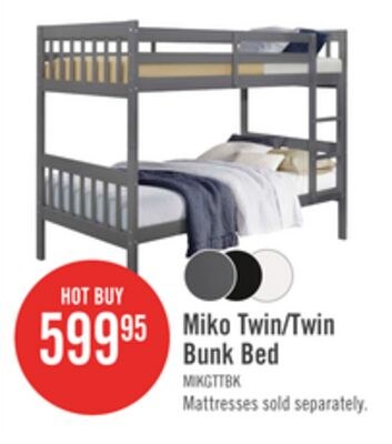 Miko Bunk Bed with Ladder & Guard Rail for Kids…