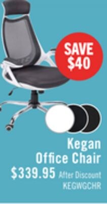 Kegan 28" Executive Mesh Office Chair - White