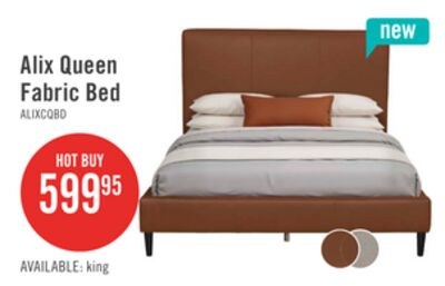 Alix Upholstered Platform Bed in Brown Fabric –…