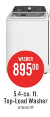 Whirlpool 5.4 Cu. Ft. Top-Load Washer - White -…