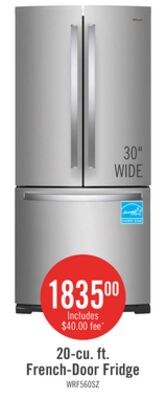 Whirlpool 30" 20 Cu. Ft. French-Door Refrigerat…
