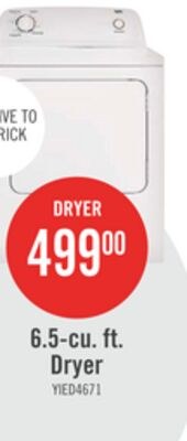 Inglis 6.5 Cu. Ft. Electric Dryer - White - YIE…