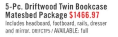 Driftwood Mates Bed 5pc Set with Storage Headbo…