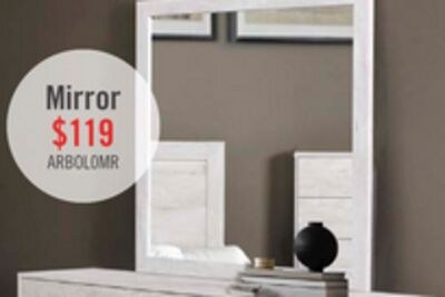 Arbor Bedroom Dresser Mirror - Driftwood White