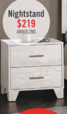 Arbor Bedside 2-Drawer Nightstand, 20.1"W x 23.…
