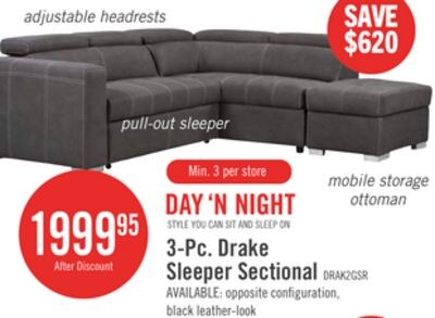 Drake 3-Piece Right-Facing Faux Suede Fabric Sl…