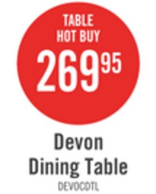 Devon Dining Table, Wood, 60"W - Dark Brown