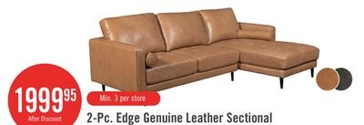 Edge 2-Piece Left-Facing Genuine Leather Sectio…
