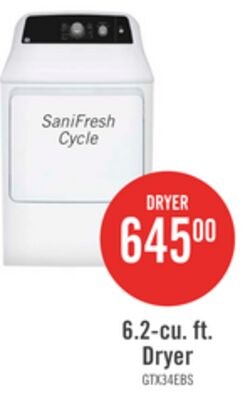 GE 6.2 Cu. Ft. Electric Dryer with SaniFresh Cy…