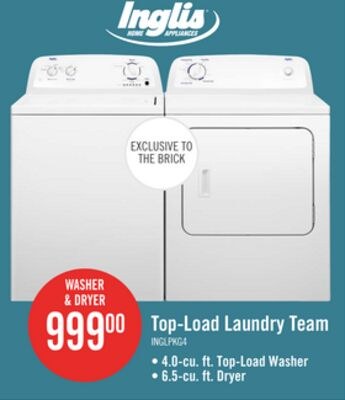 Inglis 4.0 Cu. Ft. Top-Load Washer and 6.5 Cu. …