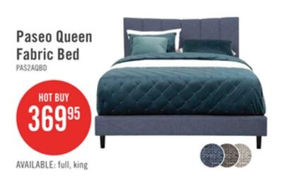 Paseo Upholstered Platform Bed in Navy Fabric -…