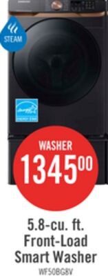 Samsung 5.8 Cu. Ft. Front-Load Steam Washer - B…