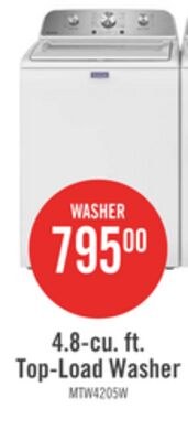 Maytag 4.8 Cu. Ft. Top Load Washer – White - MT…