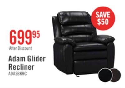 Adam 34.45" Leather-Look Fabric Glider Reclinin…
