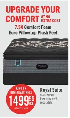 Beautyrest Black Hotel Royal Suite Euro Pillowt…