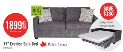 Made in Canada Everlee 76.5" Microsuede Queen-S…