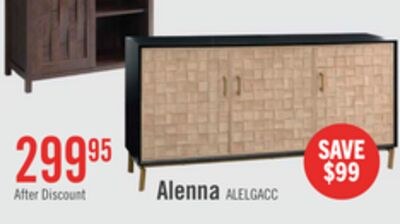 Alenna 60" 3-Door Accent Cabinet - Black with W…