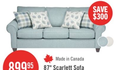 Made in Canada Scarlett 87" Chenille Fabric Sof…