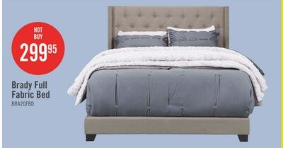 Brady Upholstered Wingback Bed in Light Grey Fa…