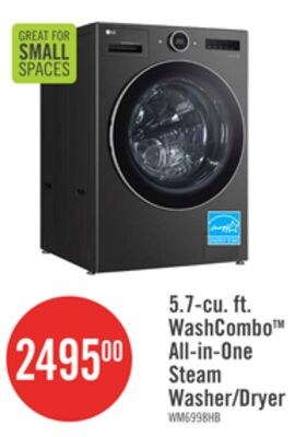 LG 5.7 Cu. Ft. Smart Front-Load High-Efficiency…