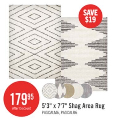Pascal Multi-Colour Shag Area Rug - 5'3" x 7'7"