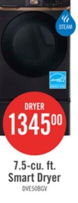 Samsung 7.5 Cu. Ft. Electric Dryer with Steam -…