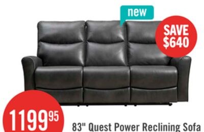 Quest 82.5" Leather-Look Fabric Power Reclining…
