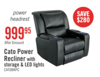Cato 36.50" Leather-Look Fabric Power Reclining…