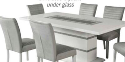 Garbo Dining Table with Glass Insert, Pedestal …