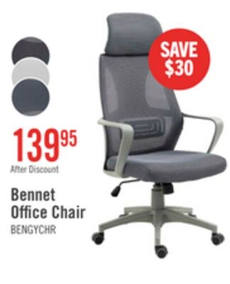 Bennet 24.4" Adjustable Mesh Office Chair – Grey