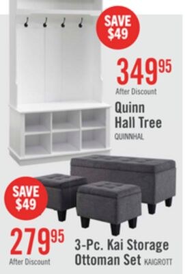 Quinn 39.75" Hall Tree with Shoe Storage - Matt…